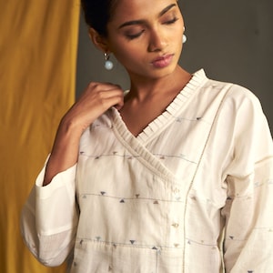 Taking Pre-orders -Loose fit kimono sleeve women's tunic top cotton crotchet lace Plus size Cotton women tunic V-neck retro top gift for her