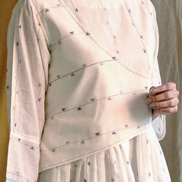 Women's cotton dress with pockets overlap dress Long Sleeve Dress Casual Loose Midi Dresses white Boho dress gift for women holiday dresses