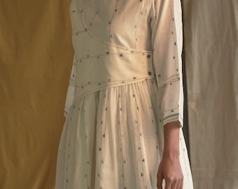 Cotton Shirt Dress | Handwoven Midi Dress | Lightweight Summer Dress | Relaxed Fit Travel Dress | Sustainable clothing