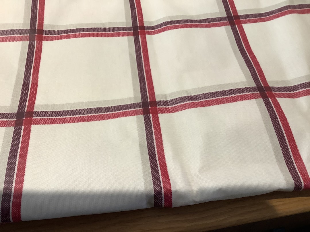 Heavy Weight Large Check Oilskin Fabric Tablecloth Table Etsy