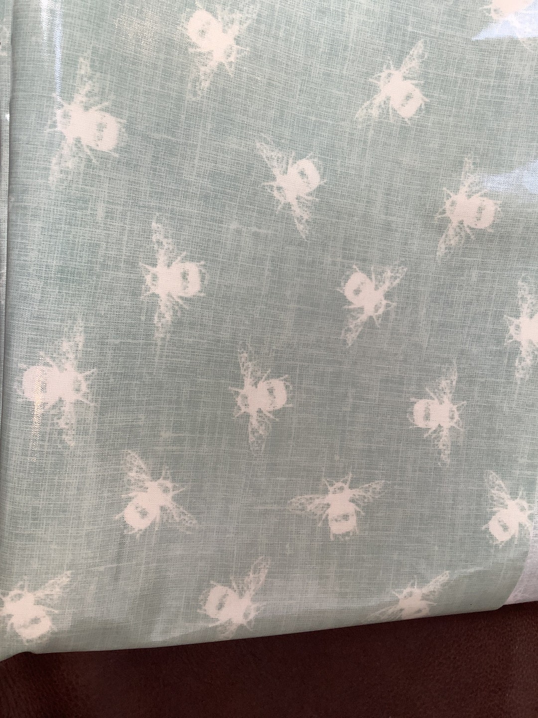 Heavy Weight Green Bumblebee Oilskin Fabric Tablecloth Table Etsy