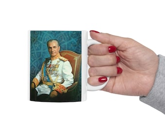 Ceramic Mug 11oz Shahnshah Pahlavi Kin Of Persia 2 side printed
