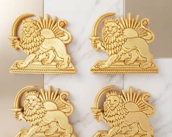 3D Printed Persian Sun and Lion Shir o Khorshid Magnet