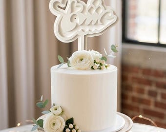 Farsi Calligraphy Eshgh Cake Topper: Persian Wedding, Engagement, Valentine, Yalda, Norooz (6x4 inch)
