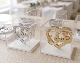 Farsi Calligraphy Love Heart Wedding Favor – Sofreh Aghd Guest Gift Eshgh (2 inches)