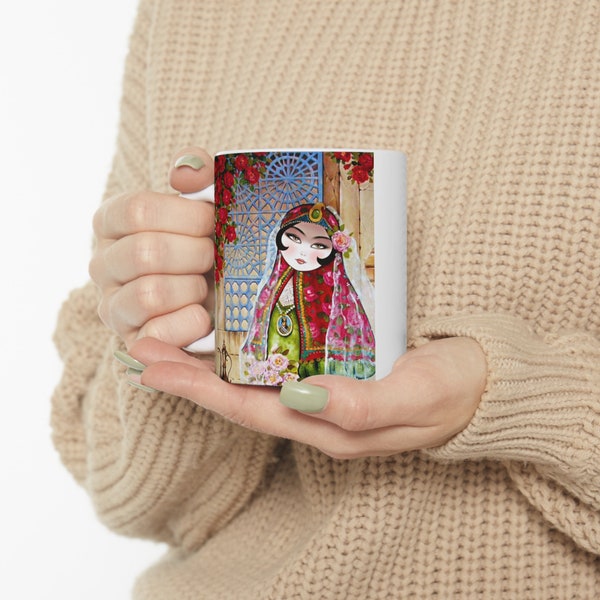 Ceramic Mug 11oz Persian Khatoon Great Gift for Norooz Valentine Birthday Christmas