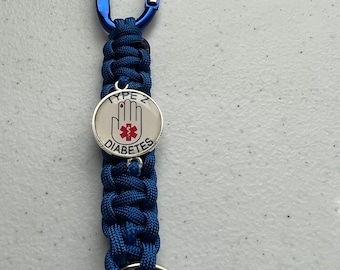 Diabetes Awareness Keychain, Diabetic 1, Diabetic 2