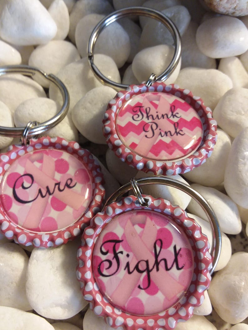 Breast Cancer Awareness Keychain Pink keychain Free Shipping