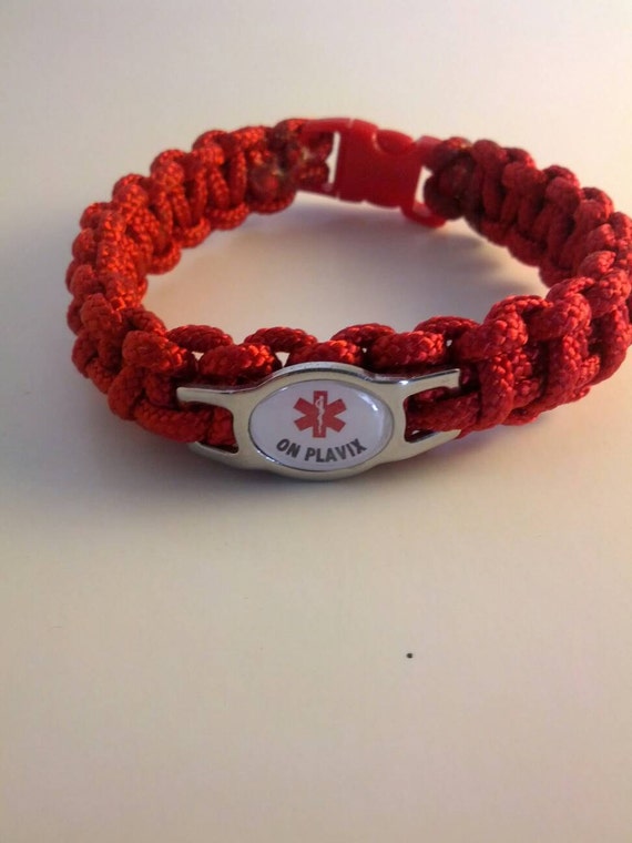 Warfarina anticoagulante Alerta Médica Diabetes De Cuero Pulsera De Acero Inoxidable