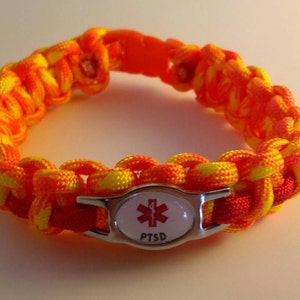 Depression   Paracord Medical Alert Bracelet, Metal Buckle