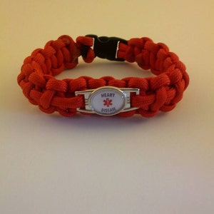 Heart Disease Medical Alert Made With USA Paracord