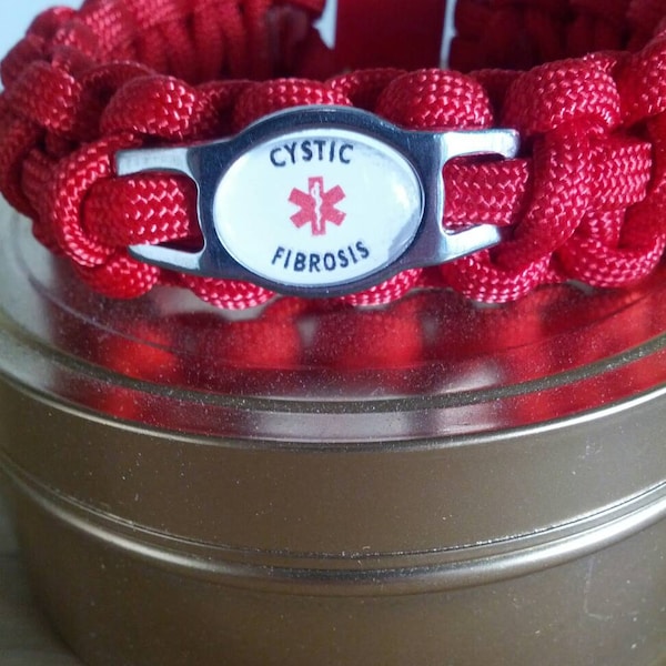 Cystic Fibrosis Paracord Medical Alert Bracelet