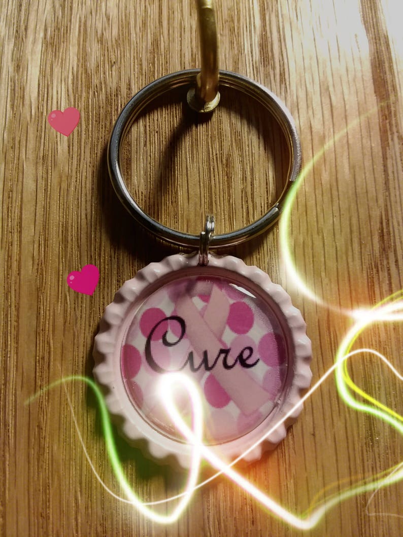 Breast Cancer Awareness Keychain Pink keychain Free Shipping