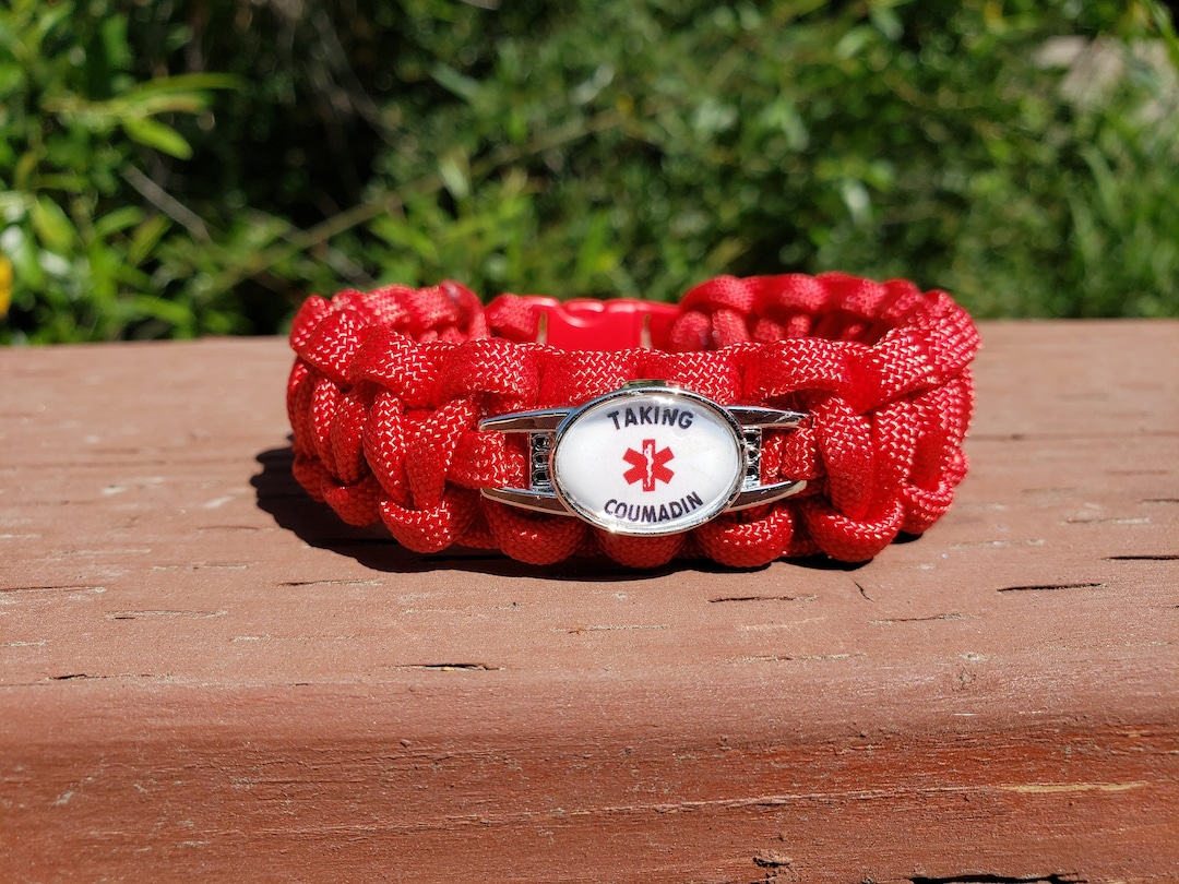 Coumadin Paracord Medical Alert Bracelet Blood Thinner Etsy Israel