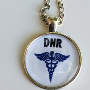 DNR Medical Alert Necklace: Double-Sided Medical ID Pendant