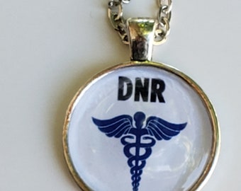 DNR Medical Alert Necklace: Double-Sided Medical ID Pendant