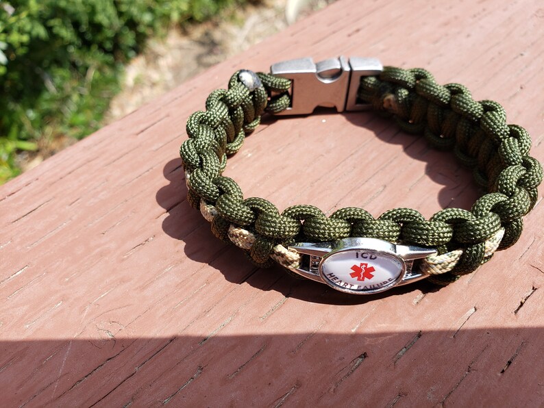 Army Veteran Paracord Medical Alert Bracelet Olive Drab and Etsy