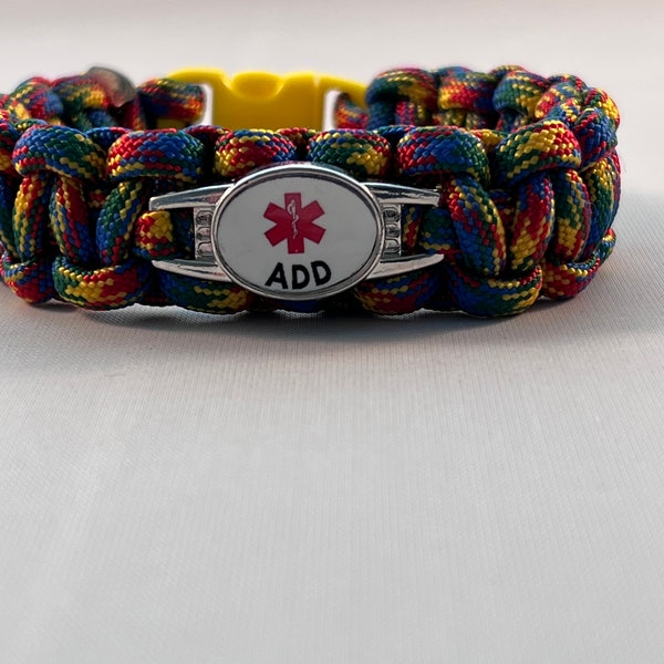 Attention Deficit  Disorder, medical ID Bracelet,  ADD Bracelet,  Medical Alert Bracelet