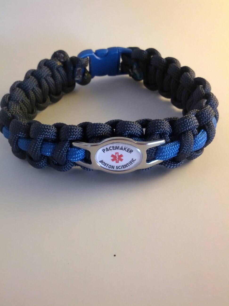 Thin Blue Line Medical Alert Bracelet Boston Scientific St Jude