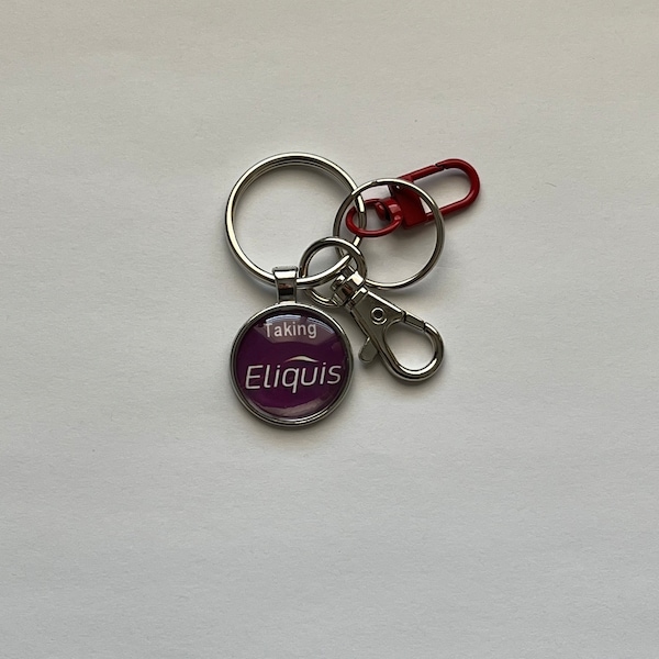 Eliquis Blood Thinners Medical Alert Keychain, Free Shipping