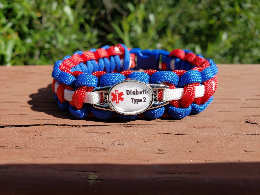 Diabetes Paracord Medical Alert Bracelet, Diabetic Bracelet, Diabetes