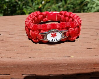 Stent Implant Medical Alert Bracelet, Paracord, Metal Buckles