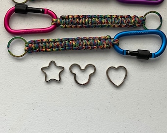 Autism Awareness Paracord Keychain: Multi-Colored Carabiner