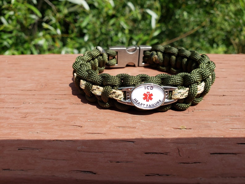 Army Veteran Paracord Medical Alert Bracelet Olive Drab and Etsy
