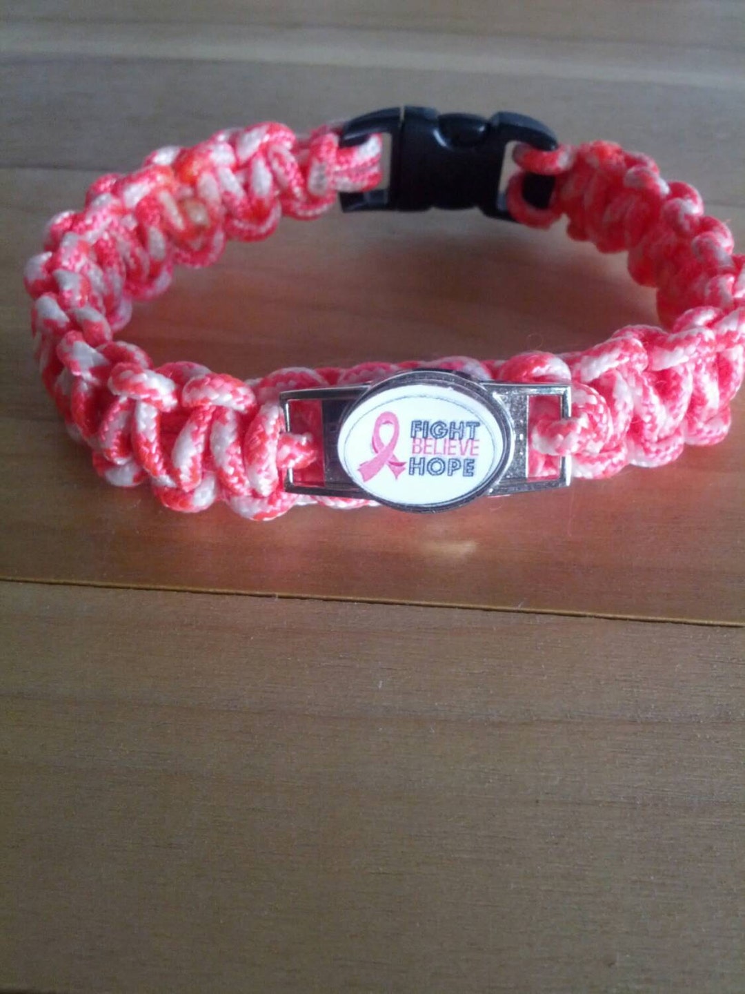 Breast Cancer Paracord Bracelet I Love Pink Women and Girls Etsy