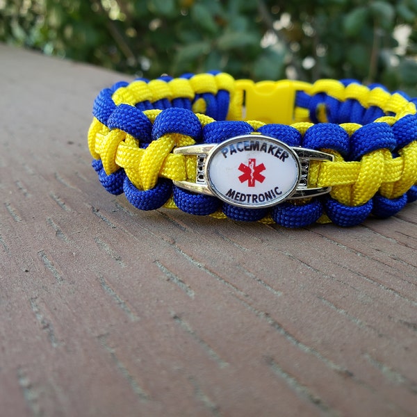 Pacemaker Paracord Medical Alert Bracelet,  Boston Scientific,  St Jude, Medtronic, Biotronik,Free Shipping