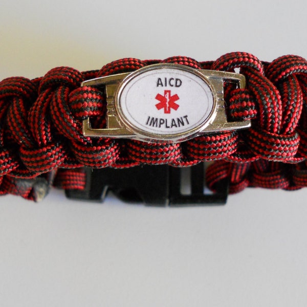 Firefighter Medical Alert Paracord Bracelet: ICD, Diabetes, Cancer