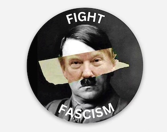 Pegatina de vinilo anti-Trump, pegatina política "LUCHA CONTRA EL FASCISMO", redonda de 2 pulgadas.