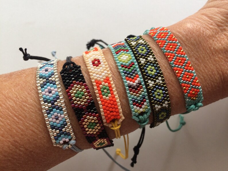 Miyuki bracelets with adjustable cord. Friendship bracelets | Etsy
