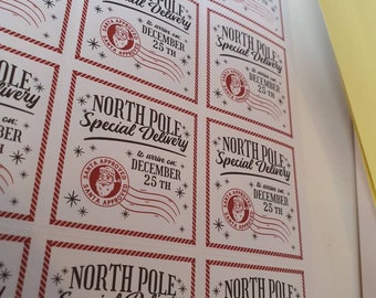 Pegatinas del Polo Norte, pegatinas de Papá Noel, etiquetas navideñas, pegatinas para regalos, pegatinas personalizadas, pegatinas bonitas, pegatinas para álbumes de recortes