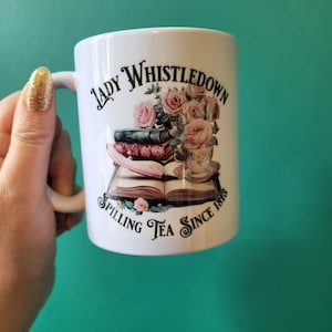 Bridgerton mug , Lady Whistledown coffee cup , Netflix show , coffee cup
