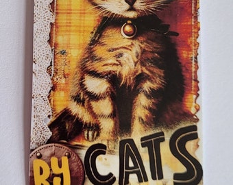 Cat & Books Laminated Bookmark: Book Lover Gift