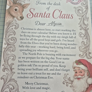 Personalised Santa Letter & Nice List Certificate – Magical Christmas Keepsake for Kids