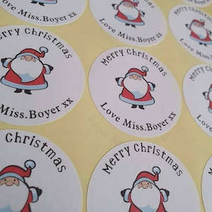 24 Personalized Christmas Stickers: Santa Gift Labels