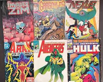 Mixed Lot of 6 Vintage Comics, Gargoyles, Invader Zim, Hulk Avengers and more! FR-VG