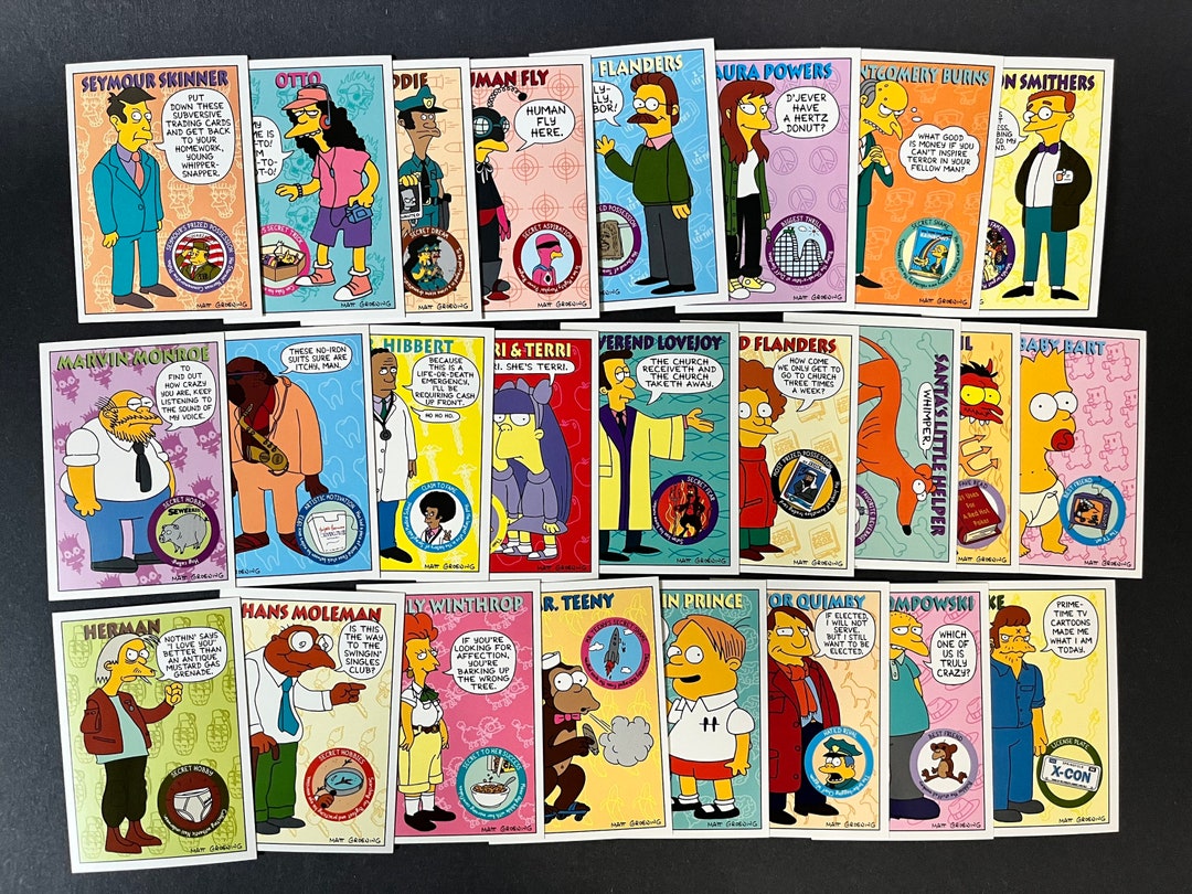 The Simpsons 1994 Skybox Trading Cards Set Bartman Near Complete Etsy