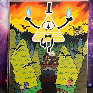 Gravity Falls Poster, Bill Cipher Poster 8x10 in