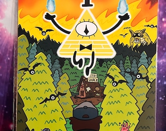 Gravity Falls Poster, Bill Cipher Poster 8x10 in