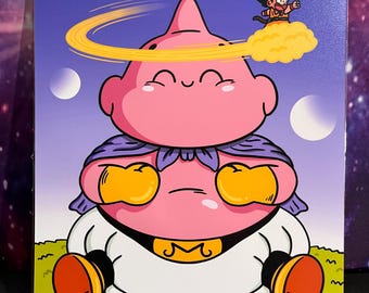 Dragonball Z Poster featuring Goku and Majin Buu, 8x10 in