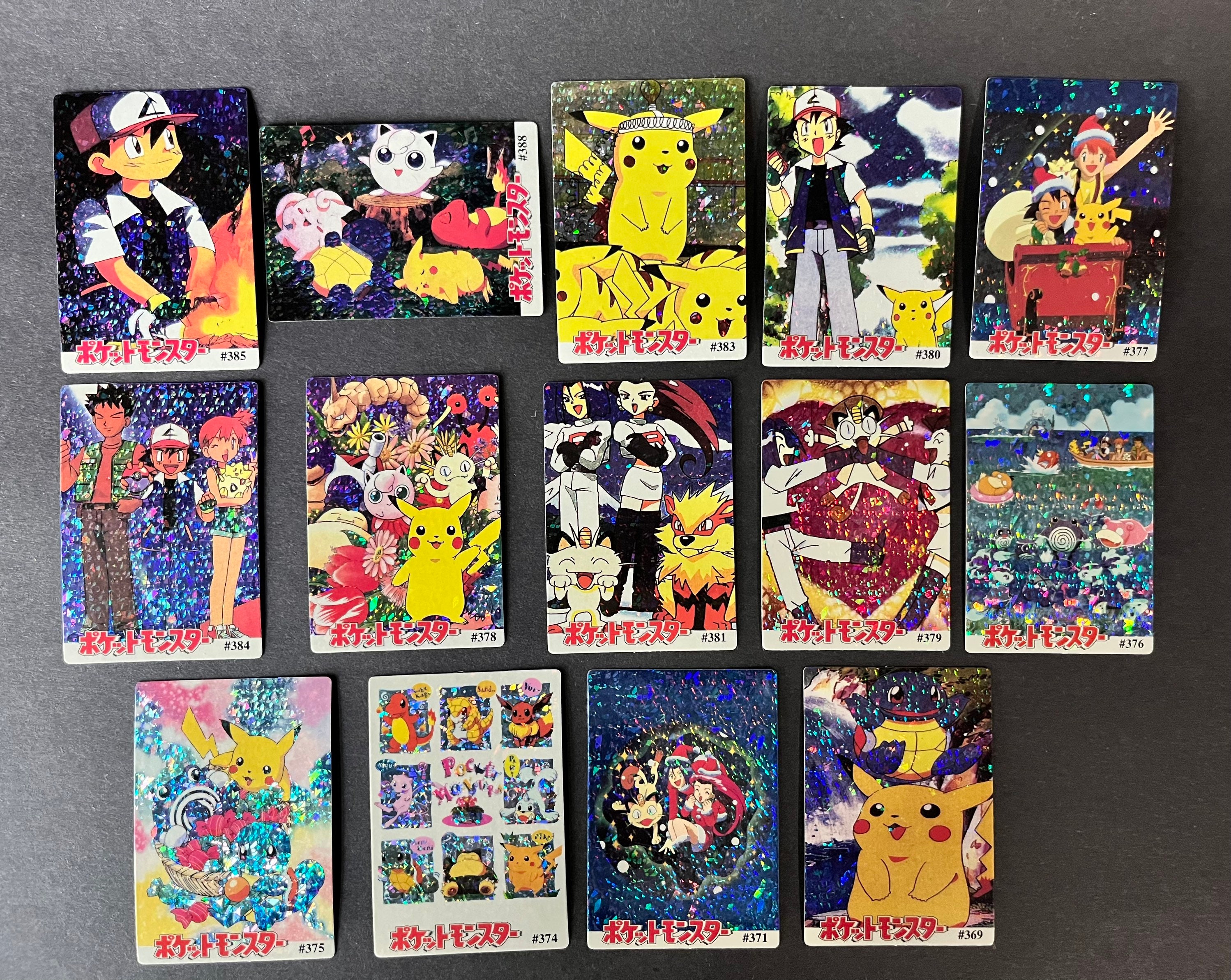Pikachu Japanese Pokemon Pocket Monsters Vending Prism Holo Sticker Lot (490)