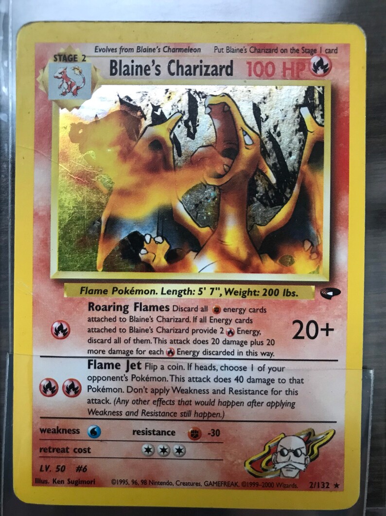 Pokémon Blaines Charizard 2/132 Gym Heroes / Gym Challenge PL | Etsy