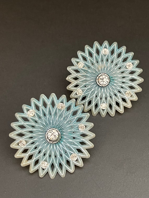 Early Plastics Pinwheel Earrings