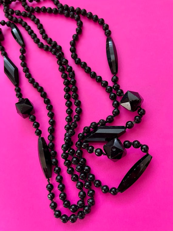 Art Deco Black Flapper Necklace - image 1
