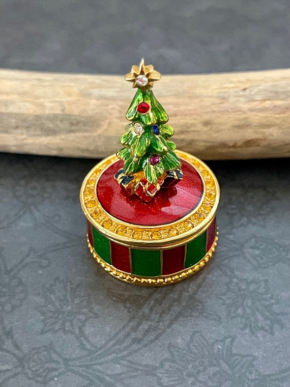 Vintage Christopher Radku Christmas Tree Trinket … - image 1