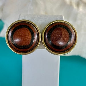 Vintage Kenneth Lane Wooden Clip Earrings