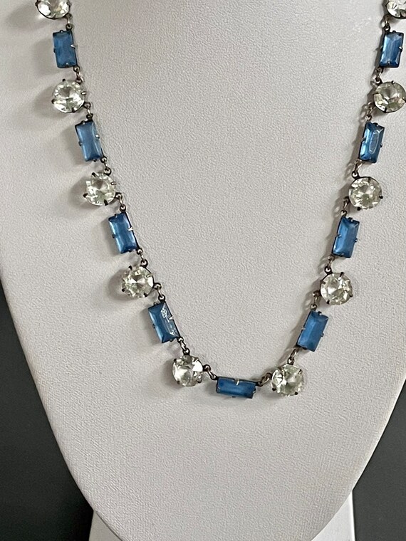 Art Deco Blue Crystal Choker - image 4